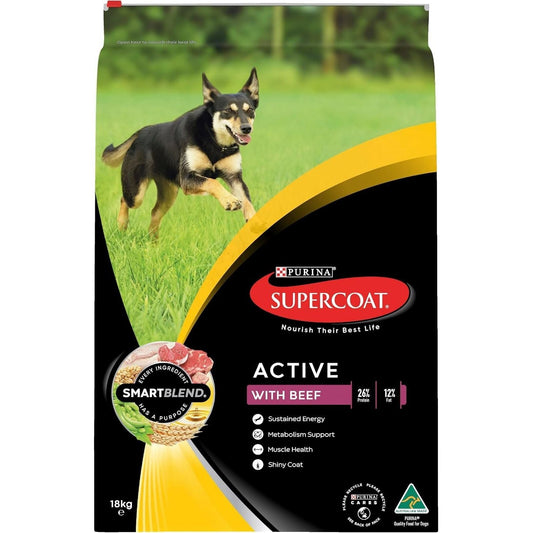 SUPERCOAT SMARTBLEND Adult Dry Dog Food Beef 18Kg