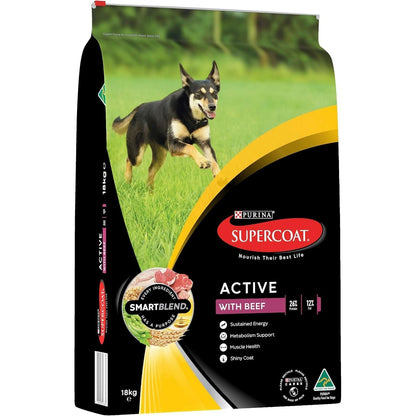 SUPERCOAT SMARTBLEND Adult Dry Dog Food Beef 18Kg