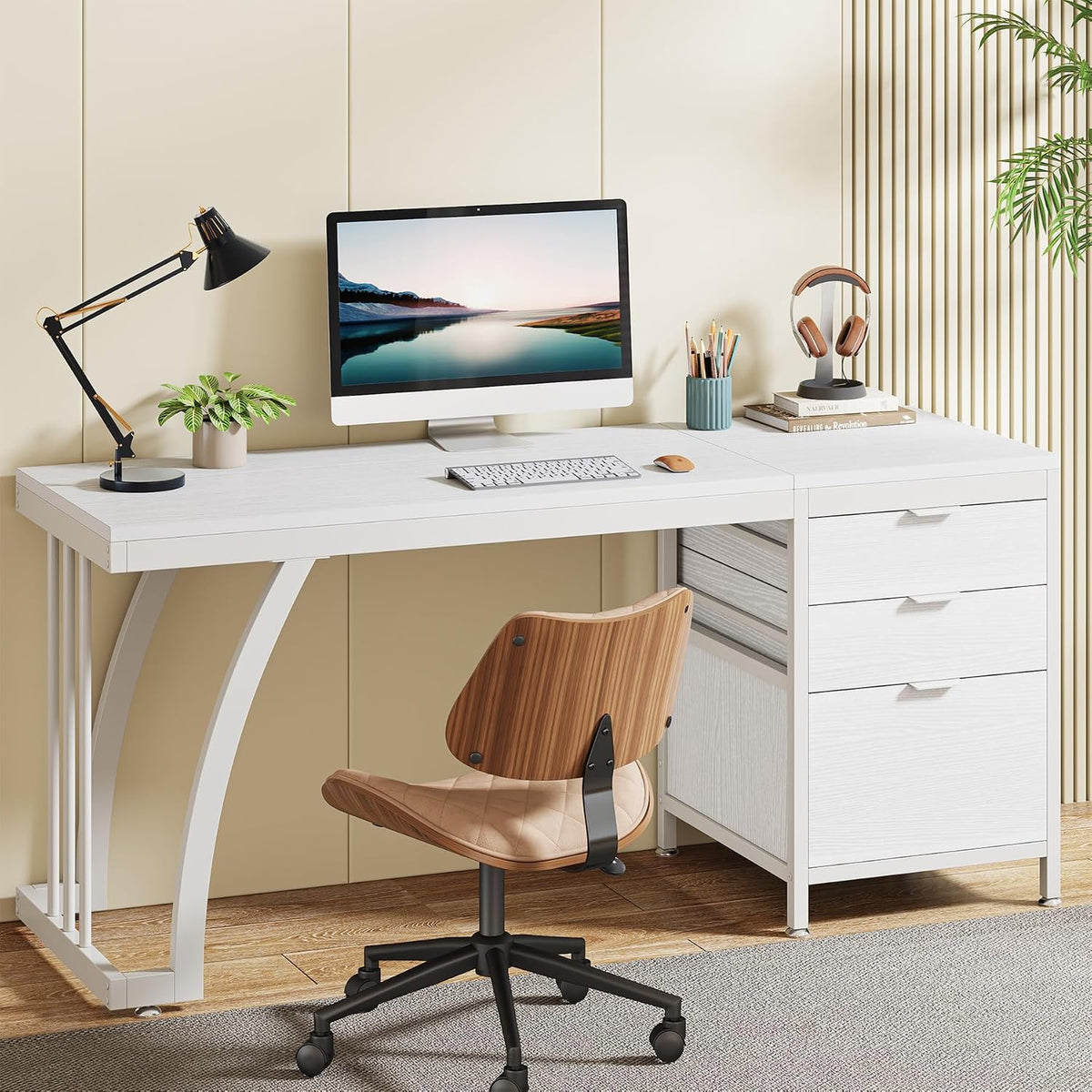 Study Desk with 3 Drawers 150cm