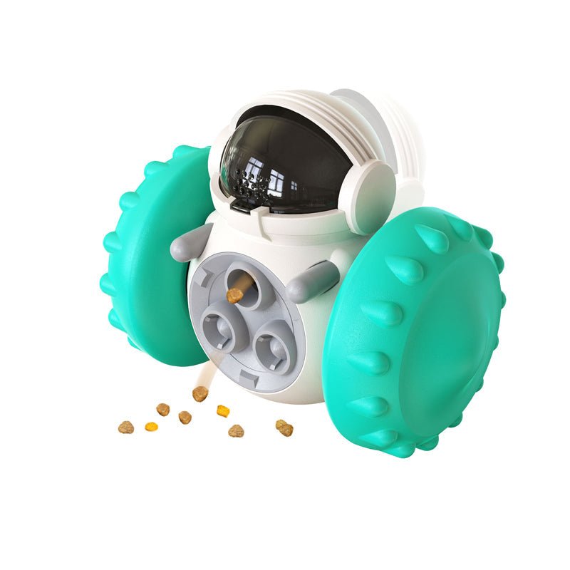 Vibe Geeks Pet Food Dispenser Tumbler Dog Treat Toy - White
