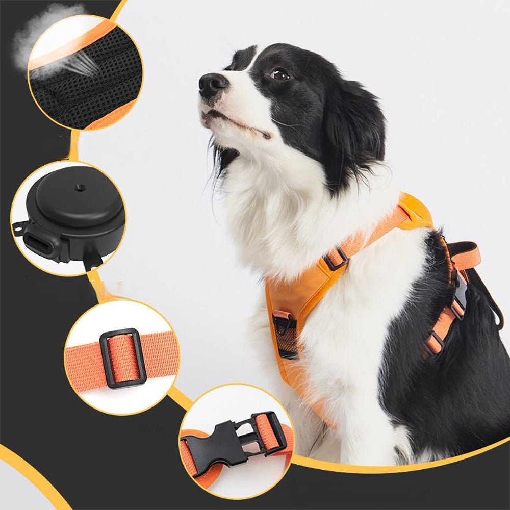 Vibe Geeks Ultimate 2-in-1 Reflective No-pull Dog Harness with Retractable Leash and Control Handle - Blue - Xl