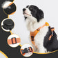 Vibe Geeks Ultimate 2-in-1 Reflective No-pull Dog Harness with Retractable Leash and Control Handle - Orange - M