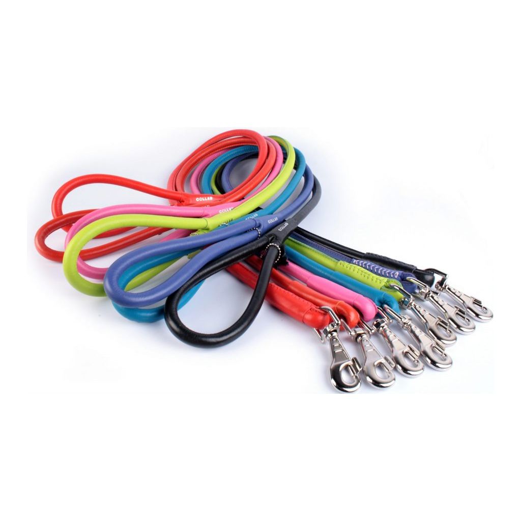 Waudog Leather Round Clip Leash W13MM- L183CM YELLOW