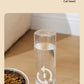 White And Yellow Pet Bowl Set with Automatic Gravity Water Dispenser - Stainless Steel & PP Feeder Station