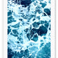 A natural blue ocean wall art with big waves. 