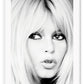 Photography print model iconic celebrity brigette bardot black and white eyes blonde 