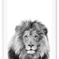 A black and white natural wall art of a lion sketch.