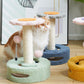 Yellow And Pink Sunflower Cat Scratching Post - 35cm Sisal Cat Tree with Plush Toys for Small Cats