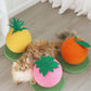 Yellow Pineapple And Green Base Fun Fruit Shaped Sisal Cat Scratcher Ball - Durable Scratching Toy with Stable Base