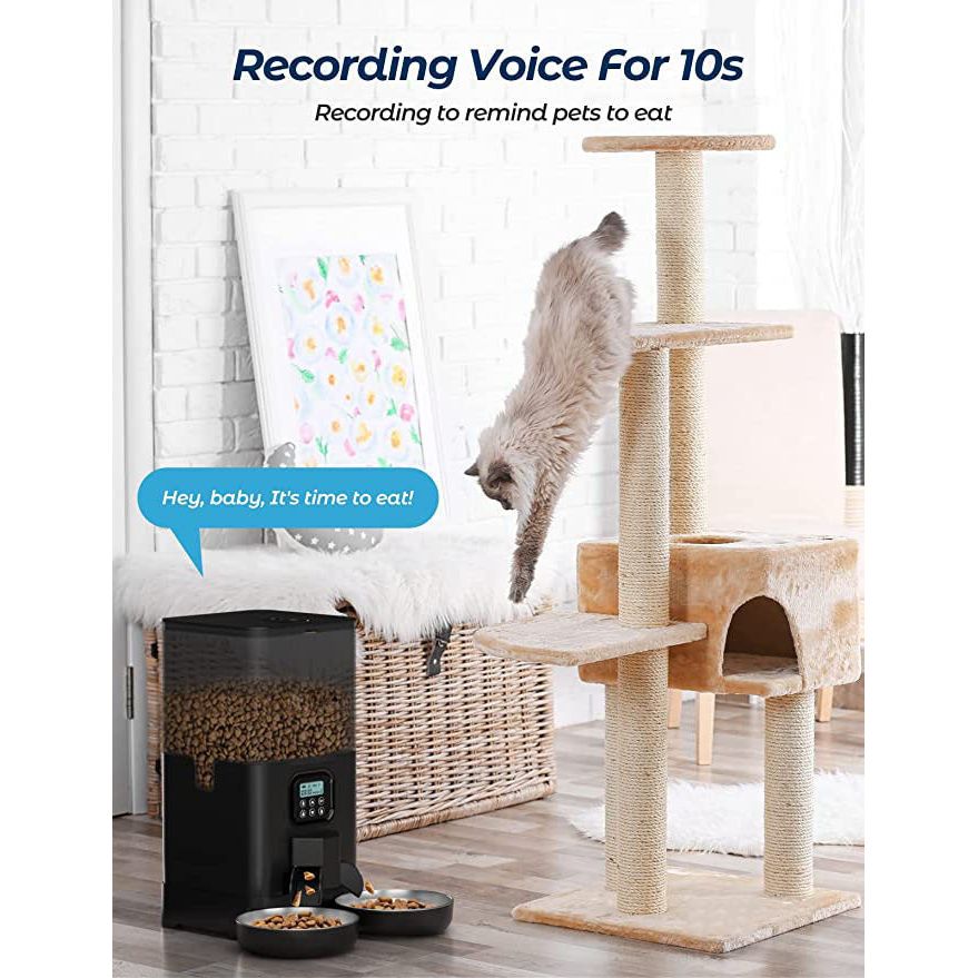 YES4PETS 6L Automatic Digital Pet Dog Cat Feeder Double Food Bowl Dispenser