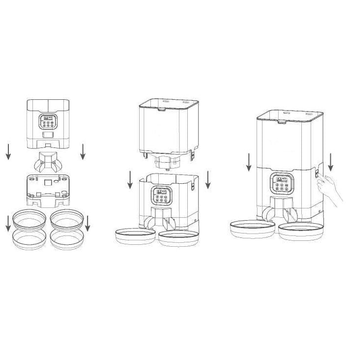 YES4PETS 6L Automatic Digital Pet Dog Cat Feeder Double Food Bowl Dispenser
