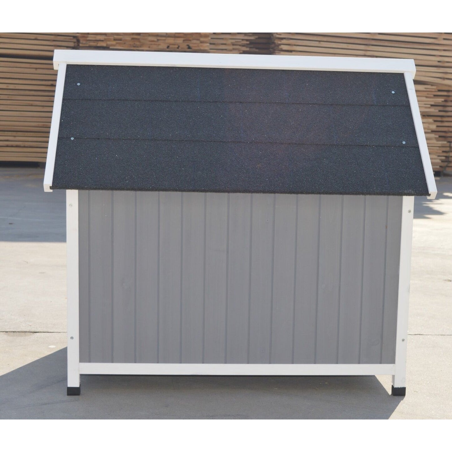 YES4PETS Grey Large Timber Pet Dog Puppy Wooden Cabin  Kennel Timber House