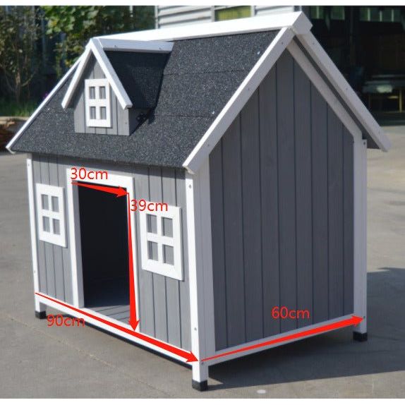 YES4PETS Grey Large Timber Pet Dog Puppy Wooden Cabin  Kennel Timber House