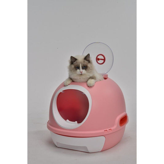 YES4PETS Hooded Cat Toilet Litter Box Tray House With Drawer & Scoop Pink