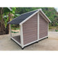 YES4PETS L Timber Pet Dog Kennel House Puppy Wooden Timber Cabin 130x105x100cm Grey