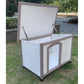 YES4PETS M Timber Pet Dog Kennel House Puppy Wooden Timber Cabin With Stripe White