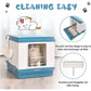 YES4PETS XL Portable Cat Toilet Litter Box Tray Foldable House with Handle and Scoop Blue
