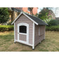 YES4PETS XL Timber Pet Dog Kennel House Puppy Wooden Timber Cabin With Door Grey