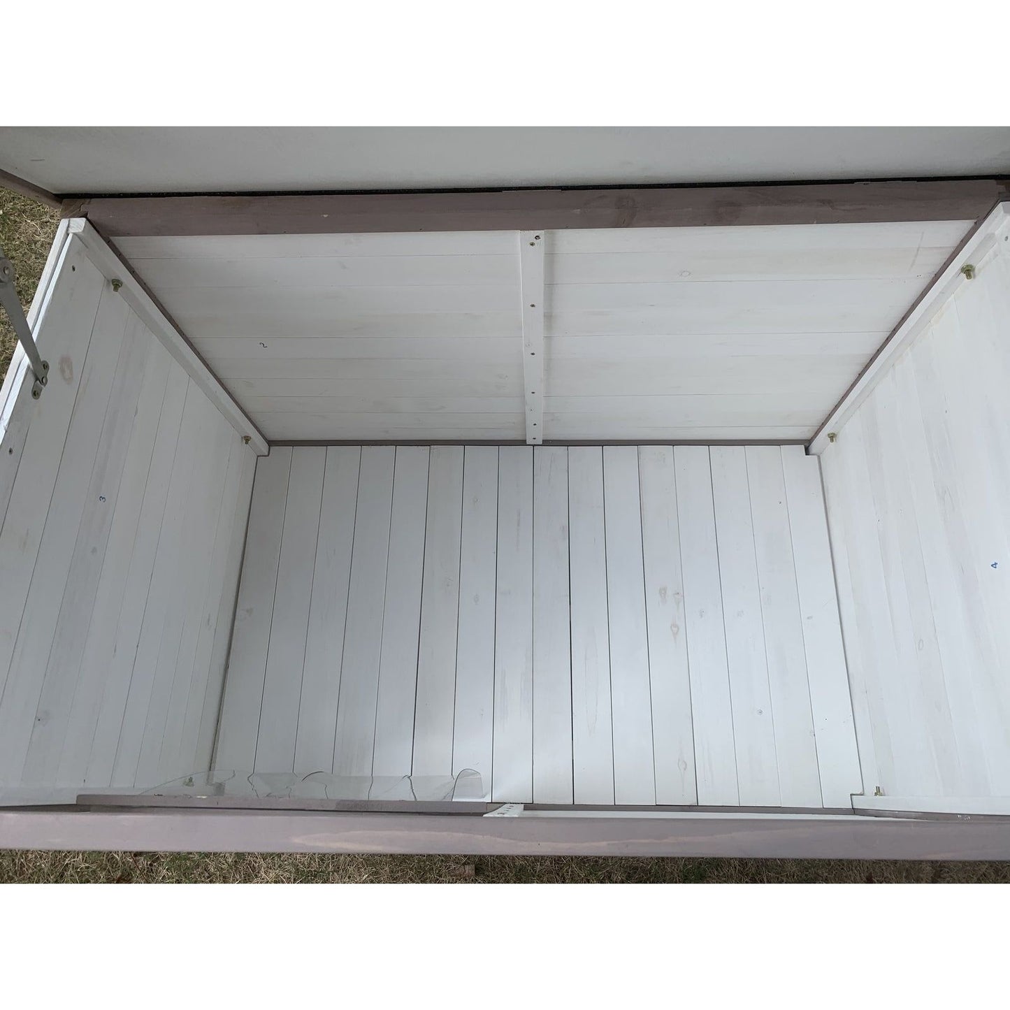 YES4PETS XL Timber Pet Dog Kennel House Puppy Wooden Timber Cabin With Stripe White