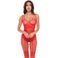 Kinky Love All Heart Crotchless Bodystocking Red