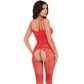 Kinky Love All Heart Crotchless Bodystocking Red