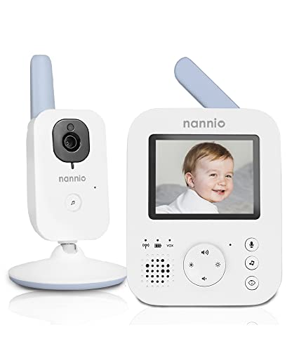 nannio Hero2 Video Baby Monitor with Camera and Audio, Two-Way Talk, Auto Night Vision, Travel Camera, 5 Lullabies, 1000ft Range, 10hrs Battery Life, Baby Gifts, 2 Years Warranty (AU Plug)