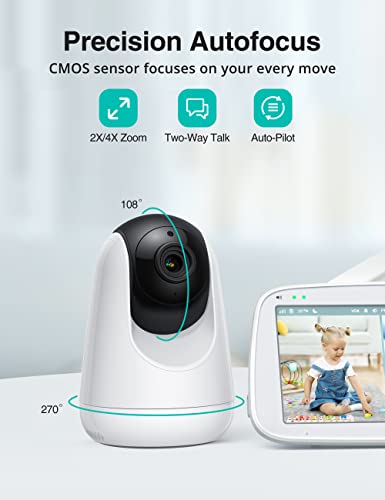 Baby Monitor, 5 inch HD Display Video Monitor, with Auto-Pilot Camera and Two-Way Audio, Night Vision and Thermal Monitor(AU Plug, 240V)