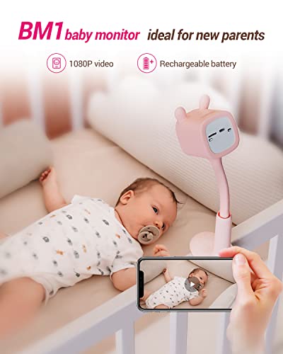 EZVIZ Smart Video Baby Monitor with Baby Crying and Activity Detection, Wireless Battery-Powered, Out-of-Crib Alerts, 1080P Baby Camera, Night Vision, Wire-Free Setup, 2-Way Talk, Alexa (BM1, Bear)