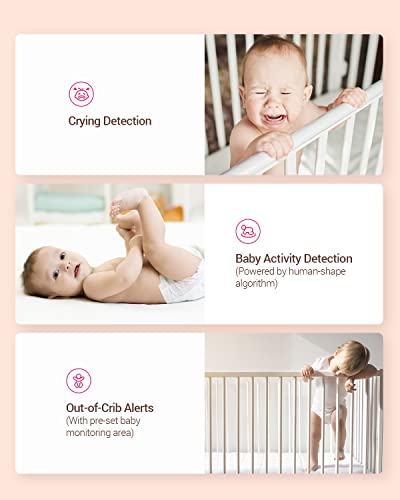 EZVIZ Smart Video Baby Monitor with Baby Crying and Activity Detection, Wireless Battery-Powered, Out-of-Crib Alerts, 1080P Baby Camera, Night Vision, Wire-Free Setup, 2-Way Talk, Alexa (BM1, Bear)