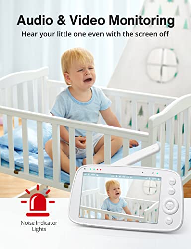 Baby Monitor, 5 inch HD Display Video Monitor, with Auto-Pilot Camera and Two-Way Audio, Night Vision and Thermal Monitor(AU Plug, 240V)