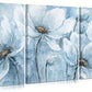 B BLINGBLING Magnolia Flower Picture Wall Decor: Blue and White Flower Canvas Wall Art for Bedroom Floral Painting Frame Ready to Hang (12"x16"x3 Panels)