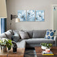 B BLINGBLING Magnolia Flower Picture Wall Decor: Blue and White Flower Canvas Wall Art for Bedroom Floral Painting Frame Ready to Hang (12"x16"x3 Panels)