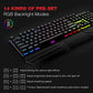 Havit Mechanical Keyboard and Mouse Combo RGB Gaming 104 Keys Blue Switches Wired USB Keyboards with Detachable Wrist Rest, Programmable Gaming Mouse for PC Gamer Computer Desktop