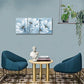 B BLINGBLING Magnolia Flower Picture Wall Decor: Blue and White Flower Canvas Wall Art for Bedroom Floral Painting Frame Ready to Hang (12"x16"x3 Panels)