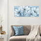 B BLINGBLING Magnolia Flower Picture Wall Decor: Blue and White Flower Canvas Wall Art for Bedroom Floral Painting Frame Ready to Hang (12"x16"x3 Panels)