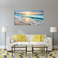Baisuart S02250 Canvas Prints Wall Art Beach Sunset Ocean Waves Nature Pictures Stretched Canvas Wooden Framed for living Room Bedroom and Office
