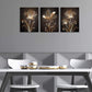 Abstract Wall Art Golden Flowers Canvas Pictures Contemporary Minimalism Abstract Artwork for Bedroom Bathroom Living Room Wall Decor 12" x 16" x 3 Pieces