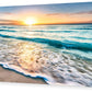 Baisuart S02250 Canvas Prints Wall Art Beach Sunset Ocean Waves Nature Pictures Stretched Canvas Wooden Framed for living Room Bedroom and Office