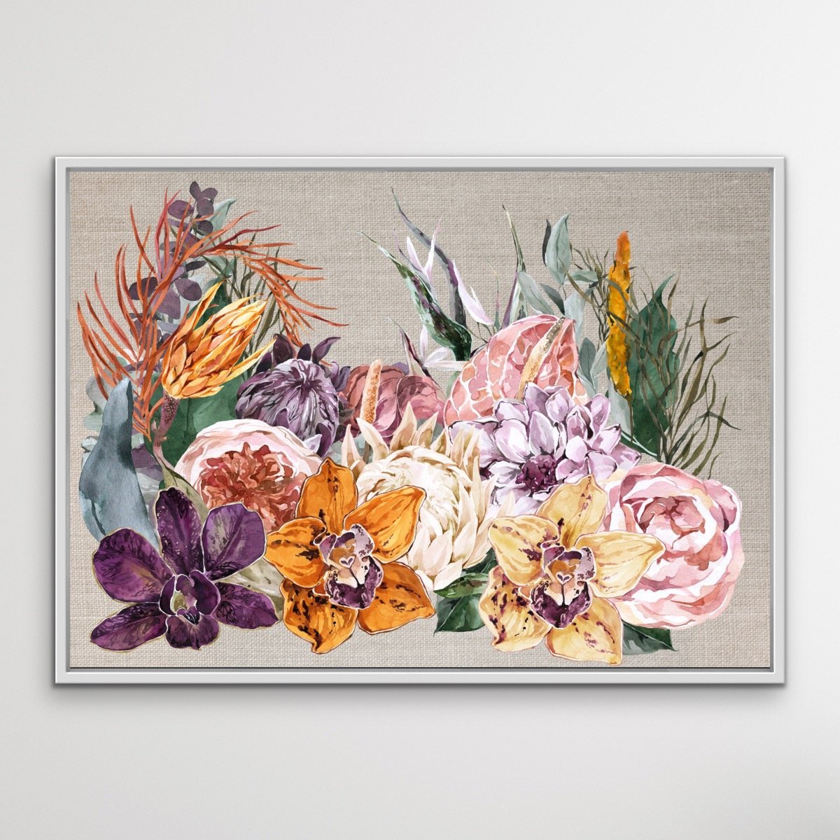 Boho Garden -  Contemporary Canvas or Art Print With Boho Flowers