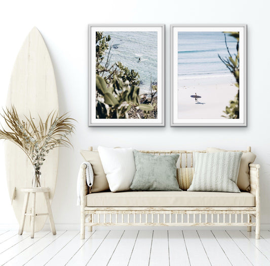 Byron Bay Surf - Two Piece Coastal Byron Bay Surfer Print Set