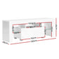 Artiss 130cm RGB LED TV Stand Cabinet Entertainment Unit Gloss Furniture Drawer Tempered Glass Shelf White