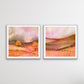 Glowing Lands - Two Piece Orange Square Abstract Print Set