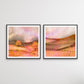 Glowing Lands - Two Piece Orange Square Abstract Print Set