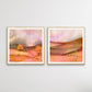 Glowing Lands - Two Piece Orange Square Abstract Print Set