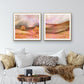 Glowing Lands - Two Piece Orange Square Abstract Print Set