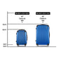 Miami 2pc Luggage Suitcase Set Travel TSA Hard Case Blue