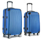 Miami 2pc Luggage Suitcase Set Travel TSA Hard Case Blue