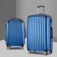 Miami 2pc Luggage Suitcase Set Travel TSA Hard Case Blue