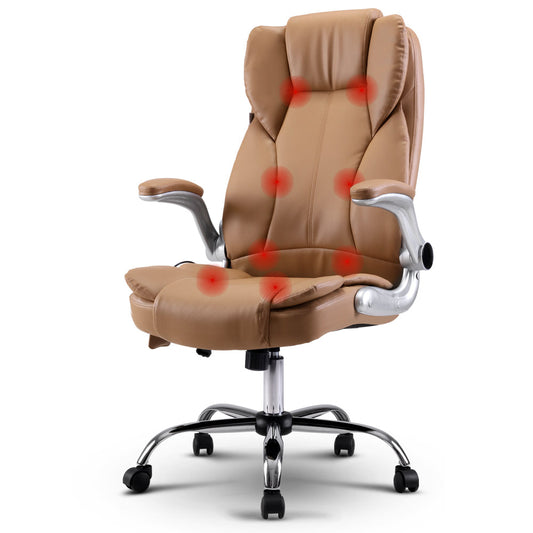 Massage Office Chair Gaming Chair 8 Point Vibration Espresso