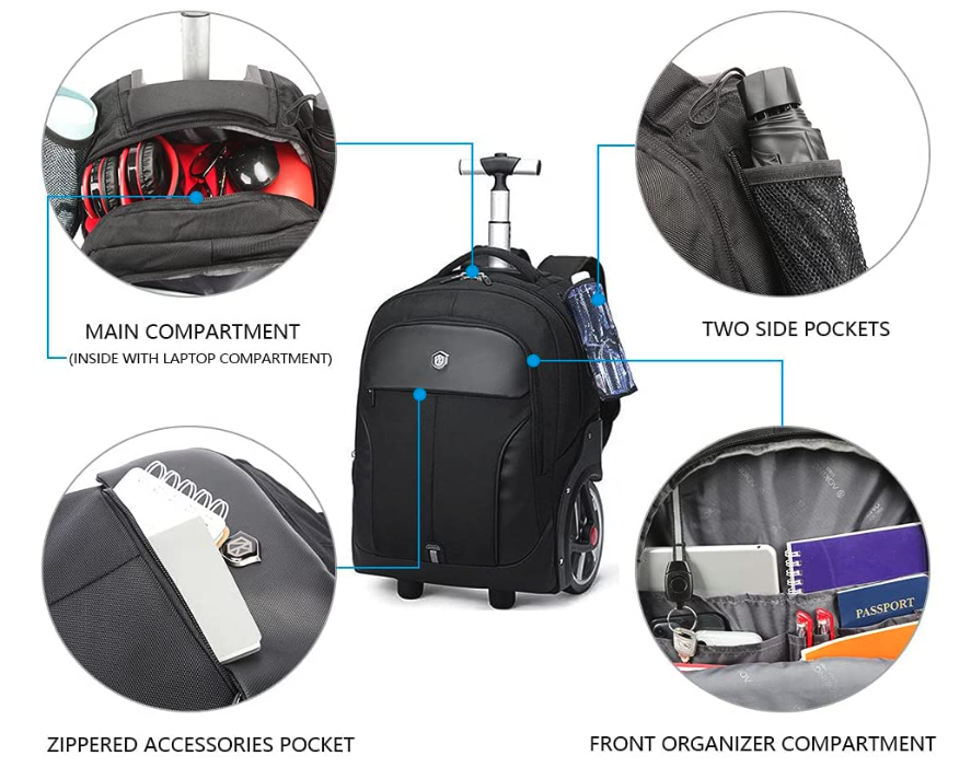 Large Wheeled Laptop Backpack Trolley Backpack